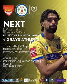 NEXT UP: Felixstowe & Walton United v Grays Athletic