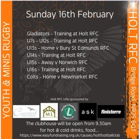 Youth & Mini Sessions 16 February 2025