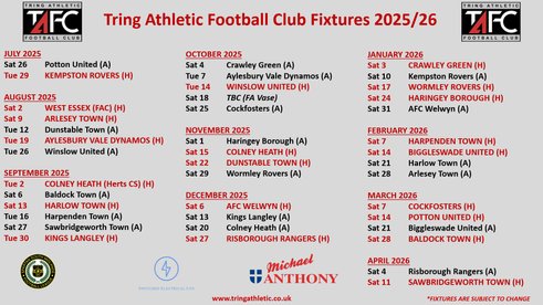 First team full season fixtures released