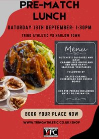 It's back! Pre-match lunch 13th September