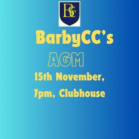 AGM - Fri 15th November, 7pm