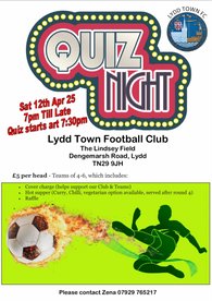 Lydd Town Quiz Night - Saturday 12th April