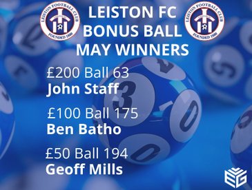 Bonus ball winners for May...