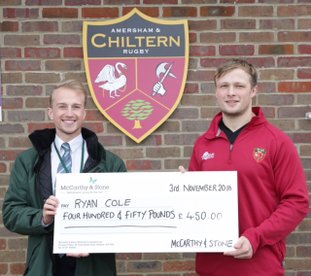 McCarthy and Stone presents Ryan Cole his player sponsorship