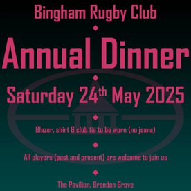 End of Season Dinner - Saturday 24 May