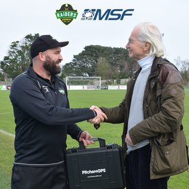 MSF donates player GPS trackers to the Guernsey Raiders.
