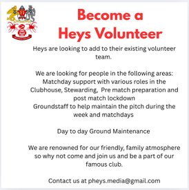 Become a Heys Volunteer