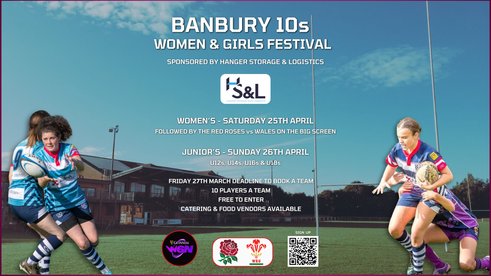 Banbury RUFC Announces the 2026 Women & Girls 10s Festival – Sponsored by Hanger Storage & Logistics