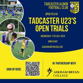 Tadcaster Albion Football Club - Under 23's open trials