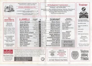 20 YEARS AGO TODAY: LLANELLI 27 DUNVANT 20