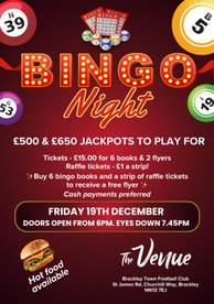NEWS FROM THE VENUE: BINGO NIGHT IS BACK