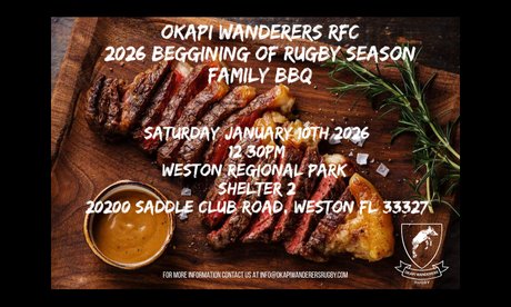 January 10th 2026 You’re Invited to Our Beginning of the Year Rugby Family BBQ