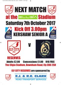 Match Report : Ely City Reserves 0 Over Sports 2