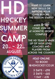 BOOK NOW! - HD Hockey Camp at Horntye Park