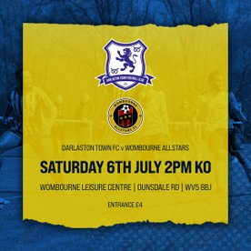 FOOTBALL IS BACK. Darlaston start their series of pre-season games tomorrow at Wombourne Allstars