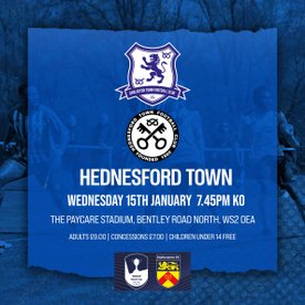 Football returns to the Paycare Stadium tomorrow night when Darlaston welcome Hednesford Town for a Walsall Senior Cup Quarter Final