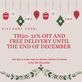 Order deadline for Xmas Delivery  (THC Express items) is 15th December 2020