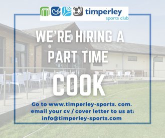 Timperley Sports Club is looking for a talented and enthusiastic Cook to join our team!