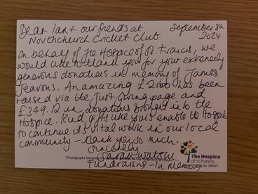 Charity Game Raises £2,449 For Hospice