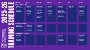 Training Schedule 2025-26