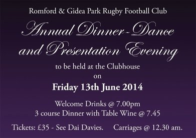 Annual Dinner-Dance & Presentation Evening