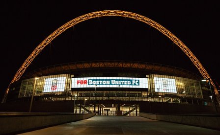 Wembley Stadium lights up for Boston United