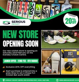 New Serious Cricket shop in Eversley!